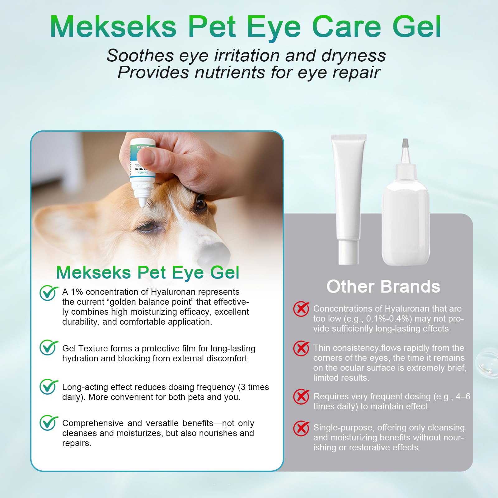 Mekseks dry-eye relief helps maintain comfortable eye moisture.