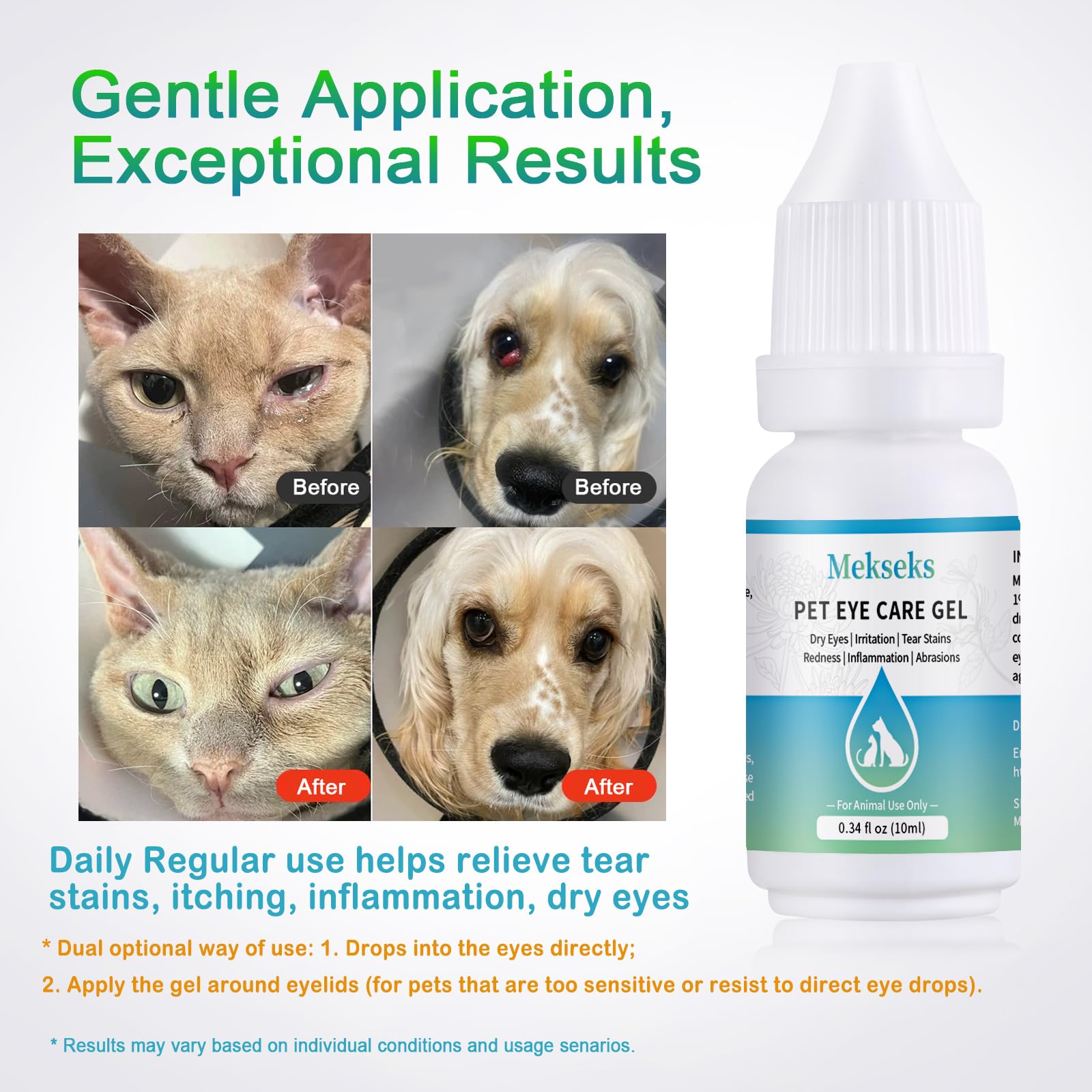 Mekseks easy-application design supports simple 1-2 drop usage.