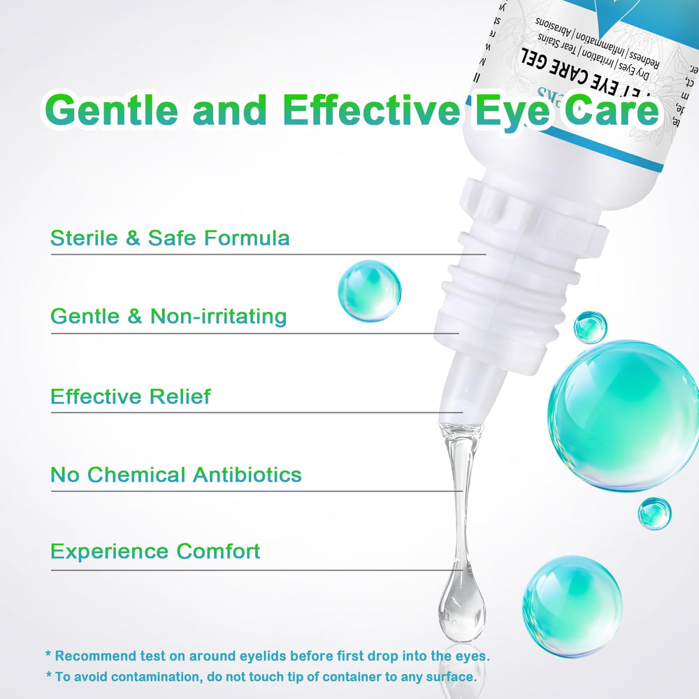 Mekseks gel with herbal extracts supports calming care for pet eyes.