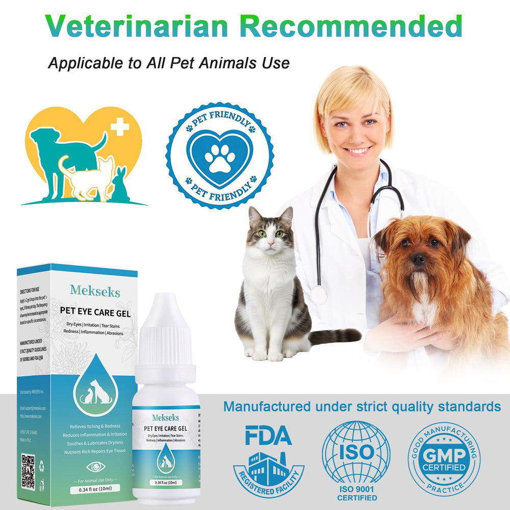 Mekseks veterinary-grade formula balances electrolytes for natural tear comfort.
