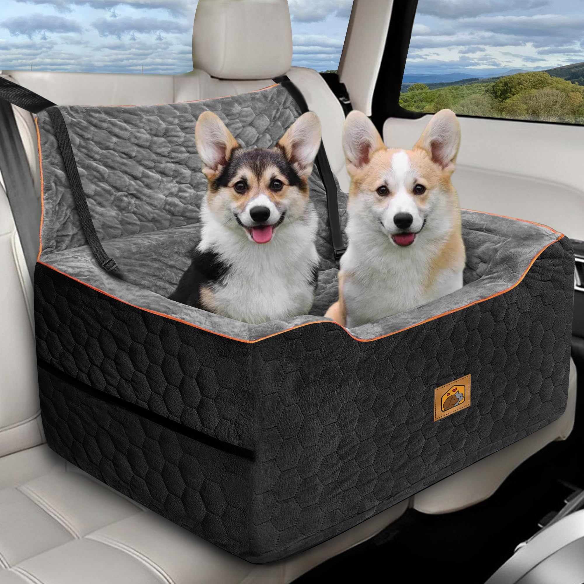 melafa365 dog car seat back-seat-boost improves visibility and reduces travel anxiety