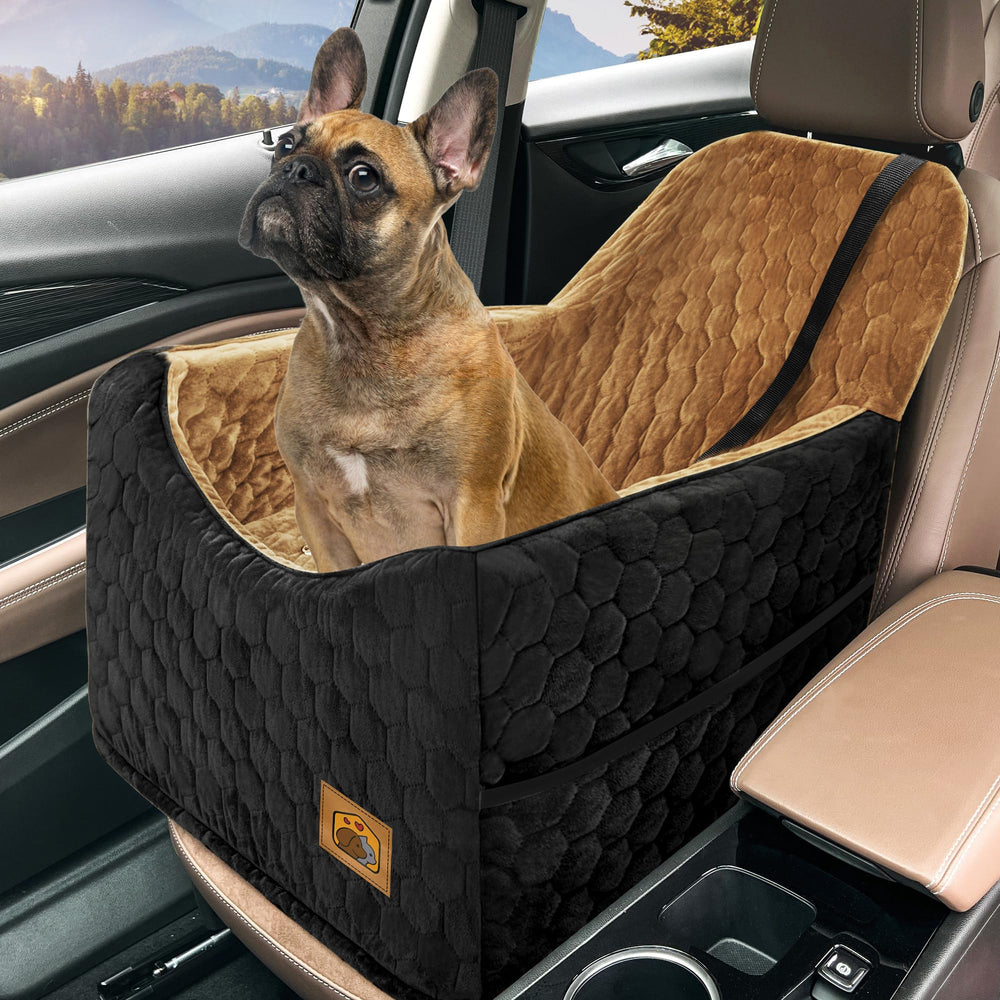 Melafa365 dog car seat in compact size provides secure travel for small to medium dogs.