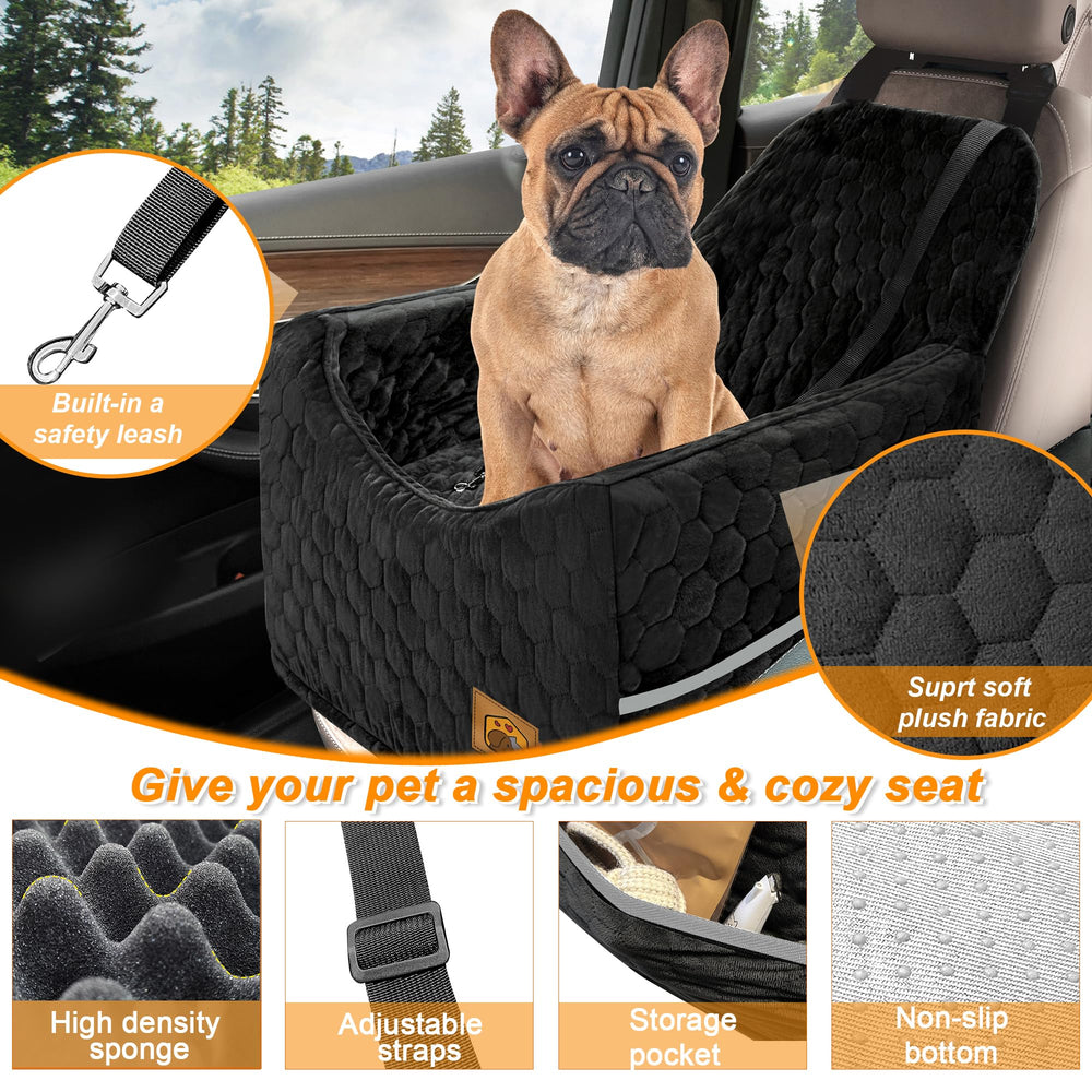 Melafa365 booster seat with leash clip keeps dog securely in place