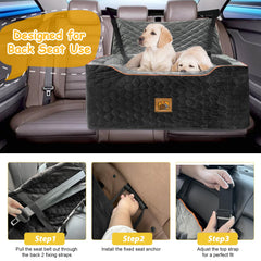 melafa365 dog car seat side-pockets store treats and toys within easy reach