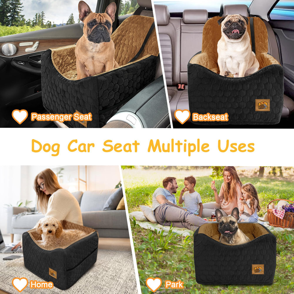 Melafa365 dog car seat side pockets store treats and toys.