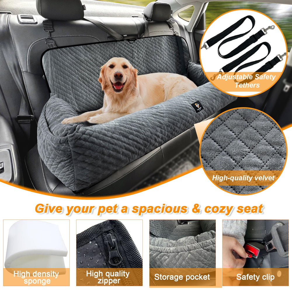 Melafa365 dog car seat storage pocket keeps treats and toys handy
