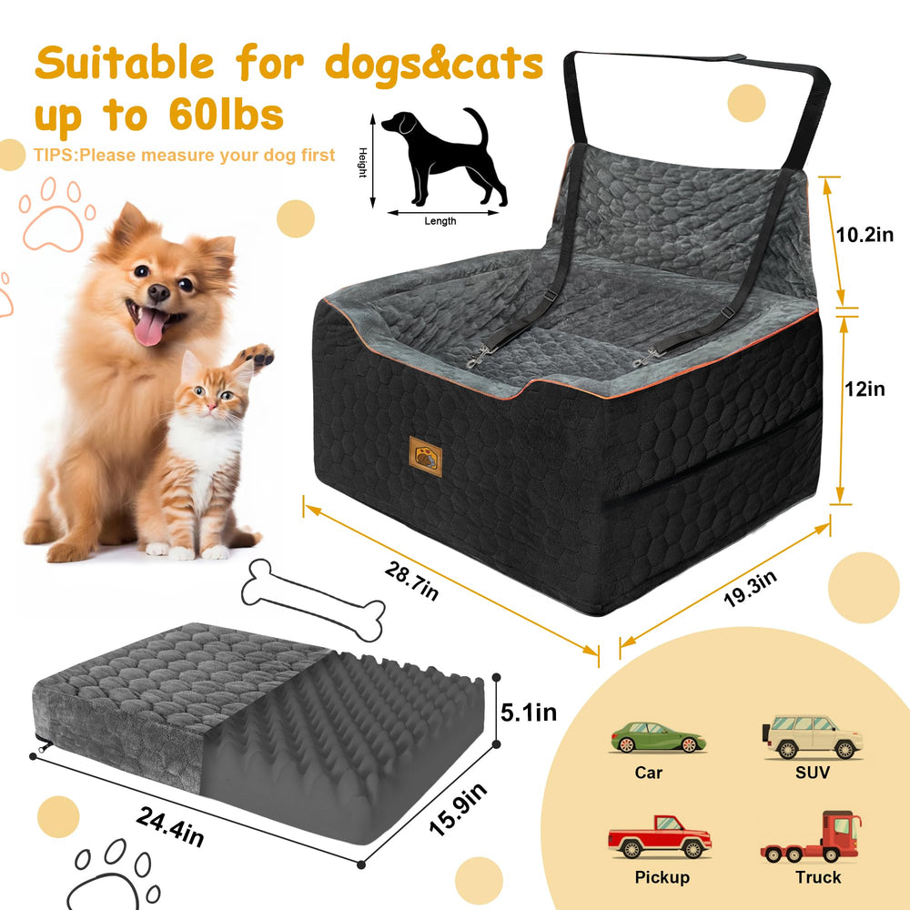 melafa365 dog car seat thick-cushion provides plush comfort on long drives