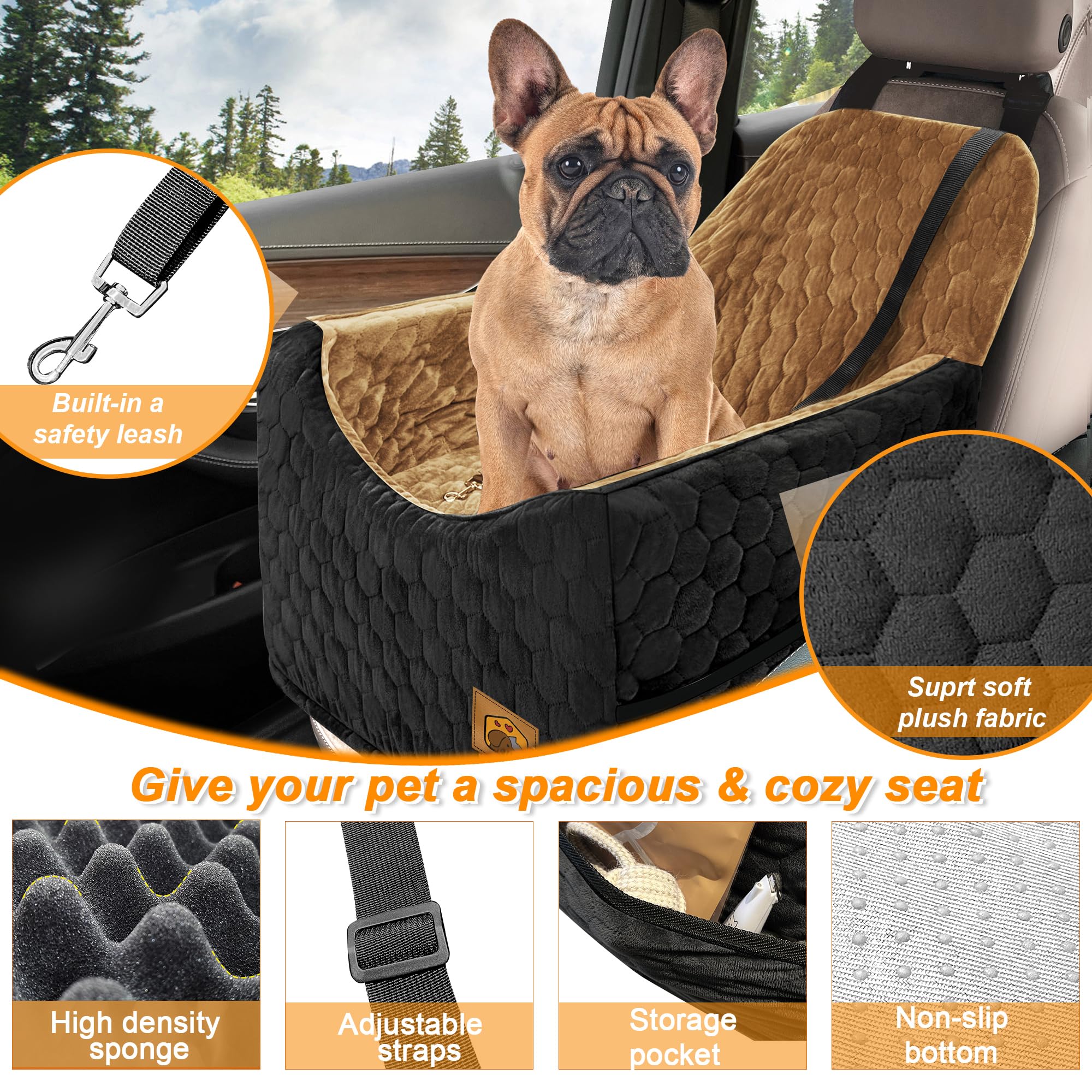 Melafa365 dog car seat offers outside view for relaxed rides.