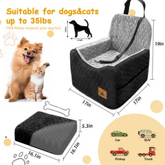 Melafa365 dog seat boosted view helps pups enjoy scenery from the car window.