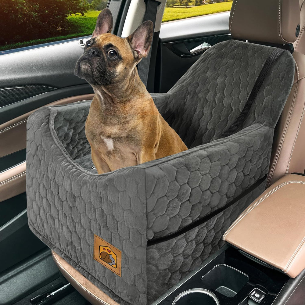 melafa365 dog car seat gray front view with elevated view