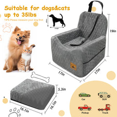 melafa365 dog car seat gray side view shows secure fit