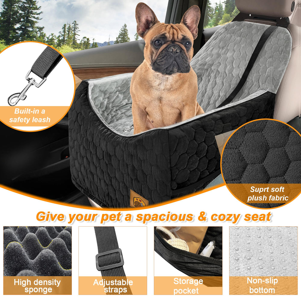 Melafa365 memory foam dog seat contours to your pet for comfortable rides.
