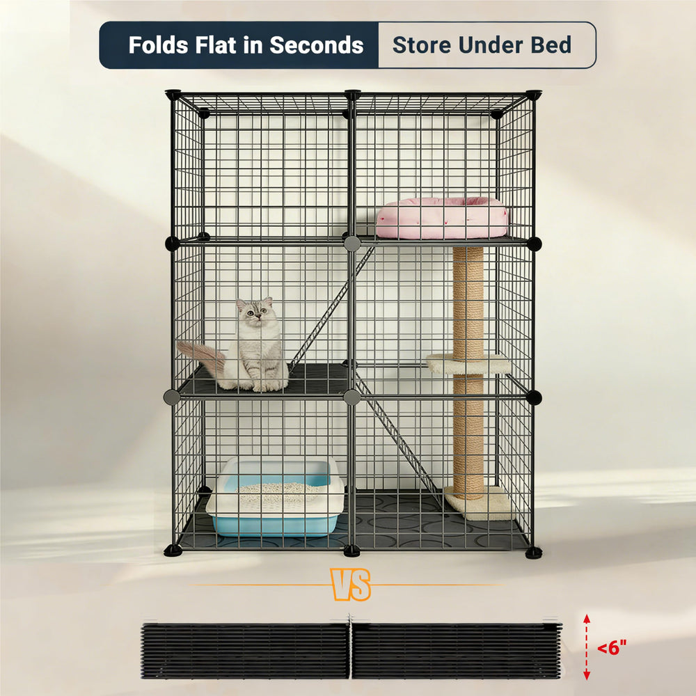 Melaid DIY Modular Cat Playpen lightweight design enables easy transport and storage