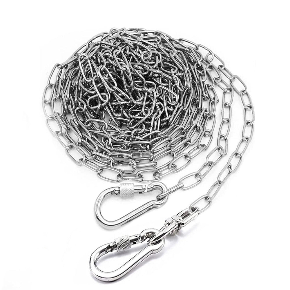 MELAIRON 25ft dog chain outdoor overview shows versatile containment for yards and travel.