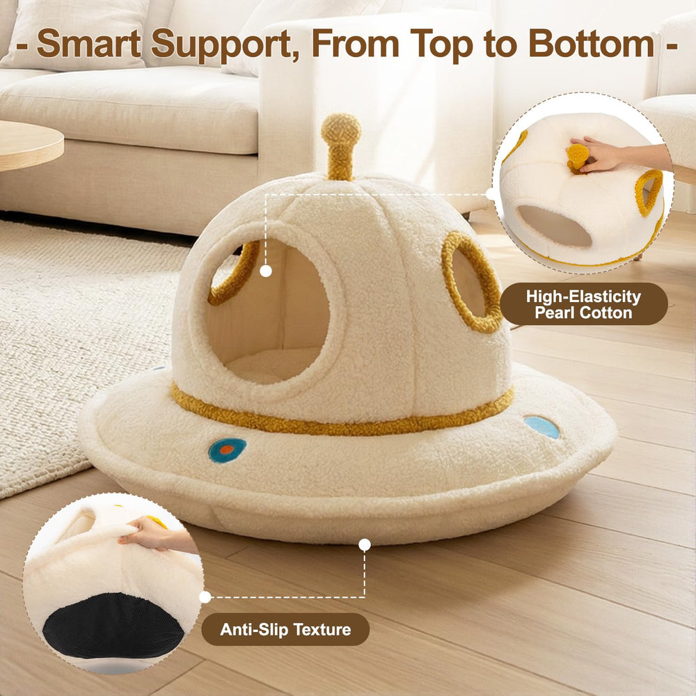 Mellownido bed features machine-washable pillow and bottom for easy cleaning.