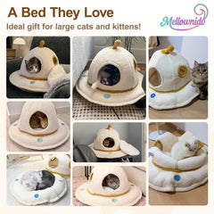 Mellownido 2-in-1 bed showcases open donut option for lounging or hiding.
