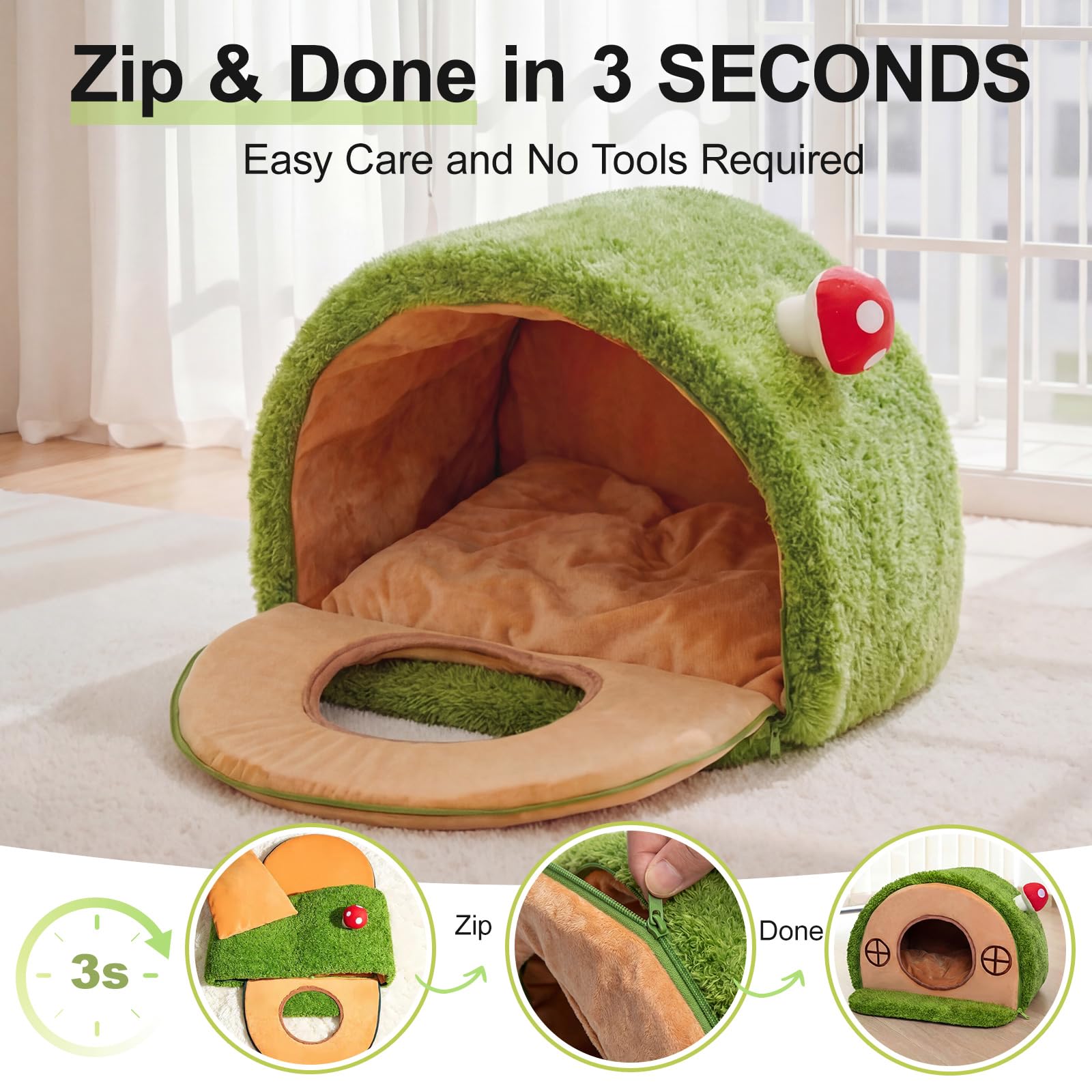 Mellownido foam-arch supports wide headroom for relaxed lounging