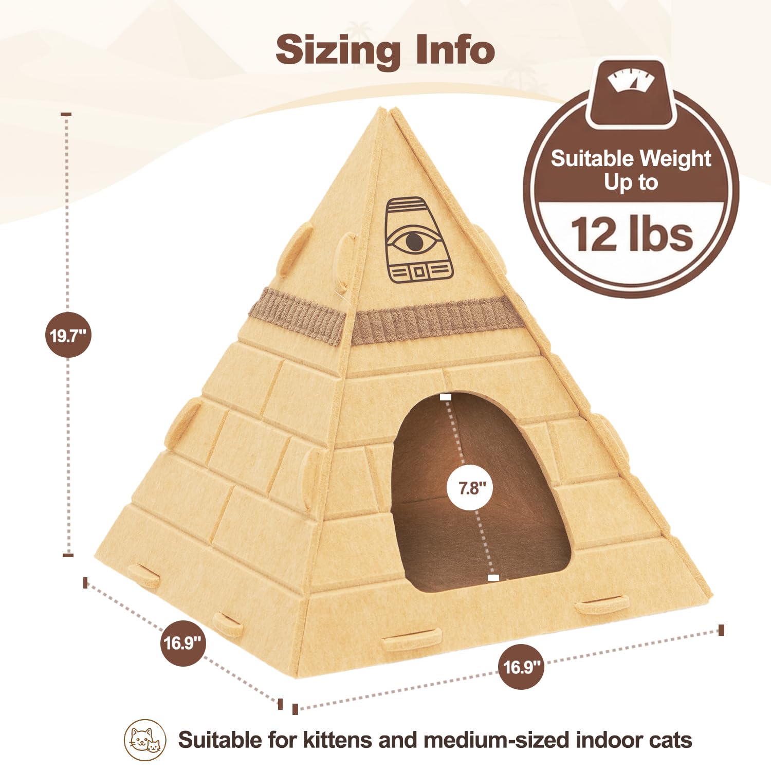 Mellownido Cat House sturdy structure maintains shape for long-lasting use.