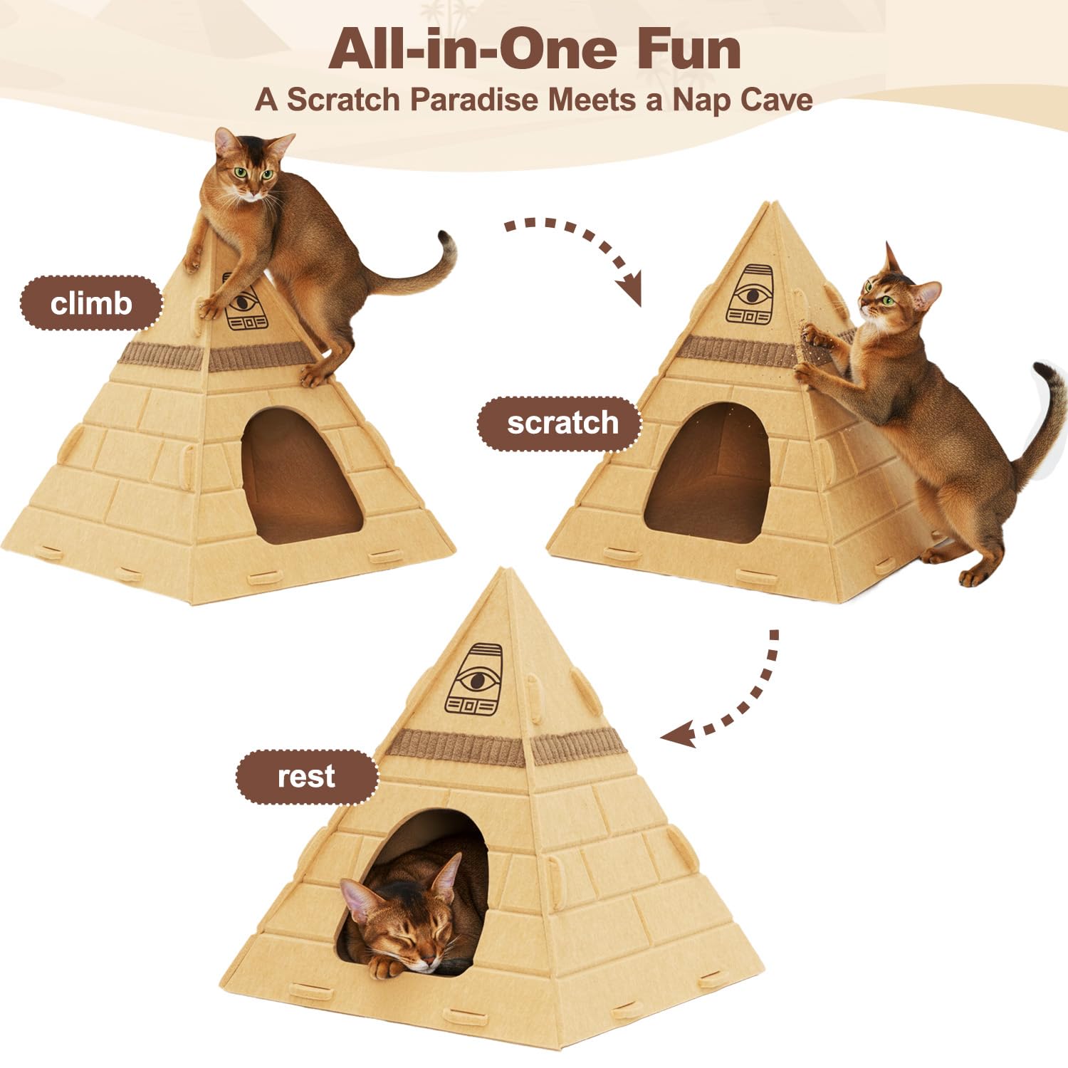 Mellownido Cat House tool-free assembly makes setup quick and easy.