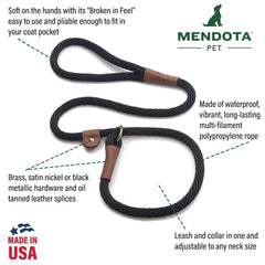 Mendota Pet Slip Leash Soft Hand Feel emphasizes comfortable handling during walks