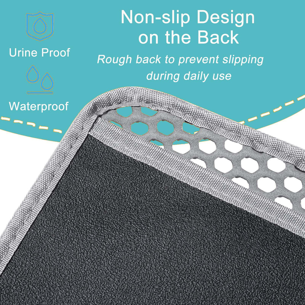 Mengbu cat litter mat non-slip bottom stays in place.