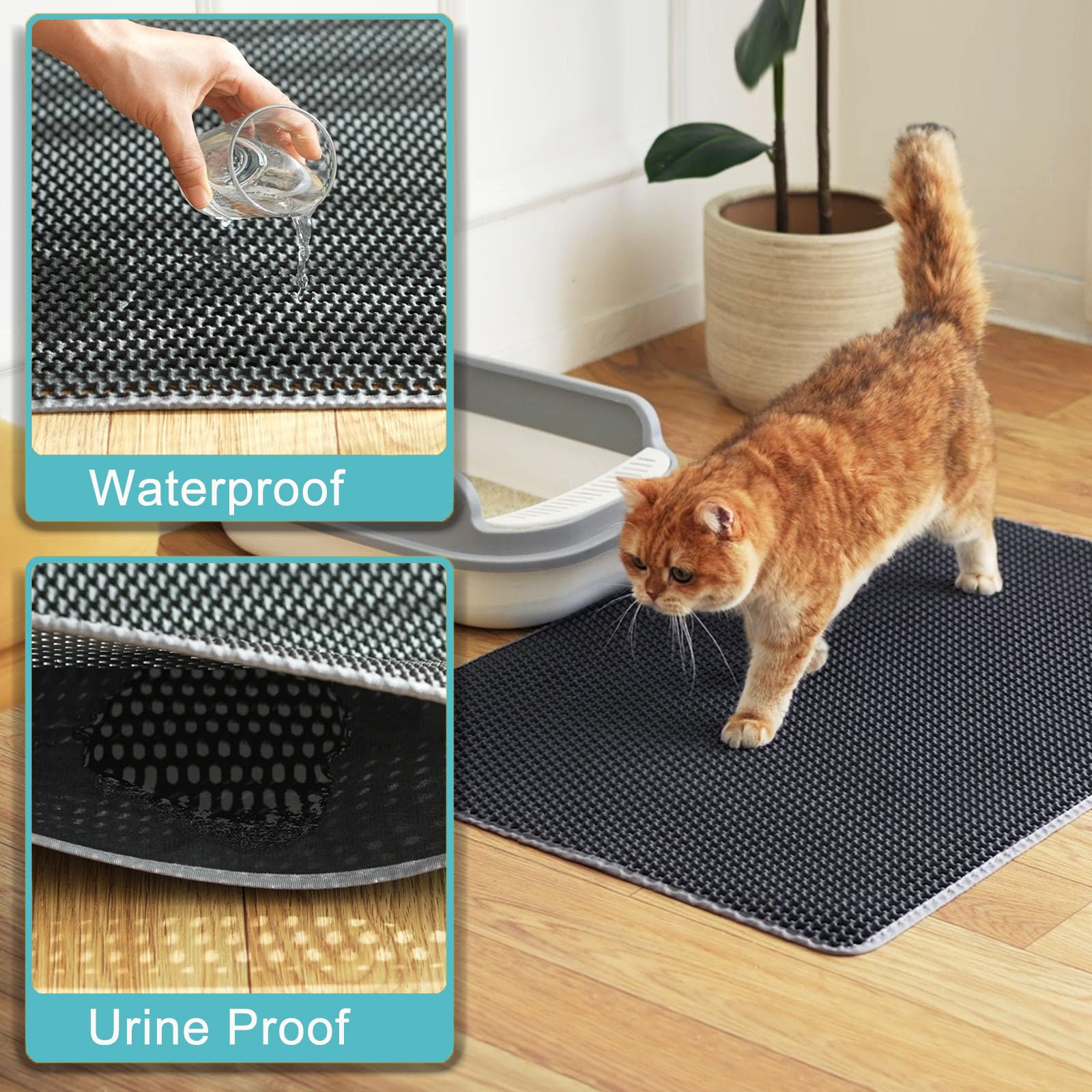 Mengbu cat litter mat foldable surface for easy storage.