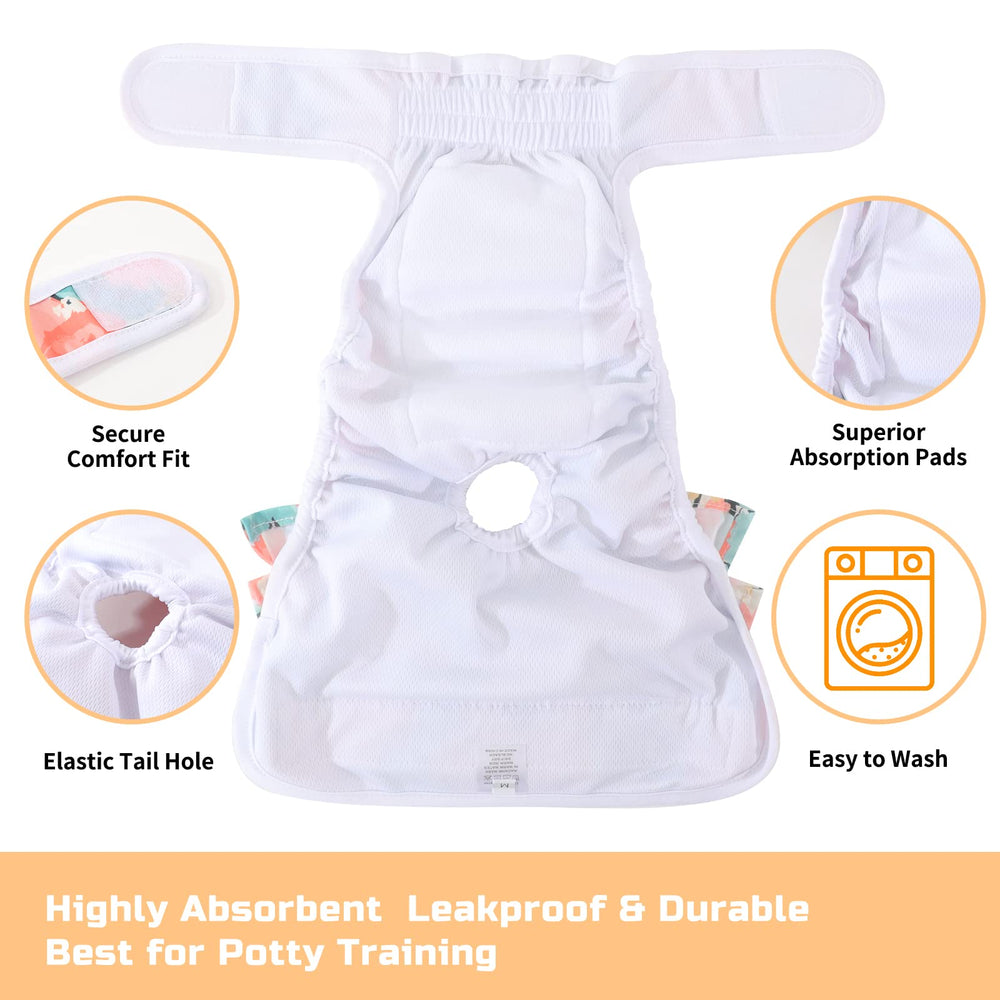 Mengelina adjustable Velcro dog diaper demonstrates easy size adjustment