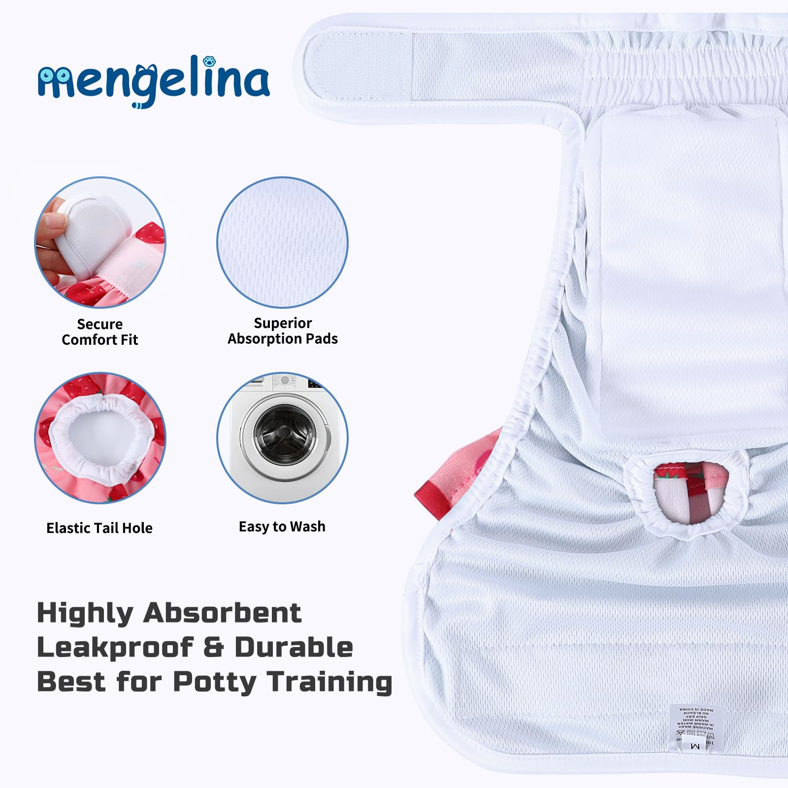 Mengelina machine-washable dog diaper simplifies cleaning after outdoor adventures