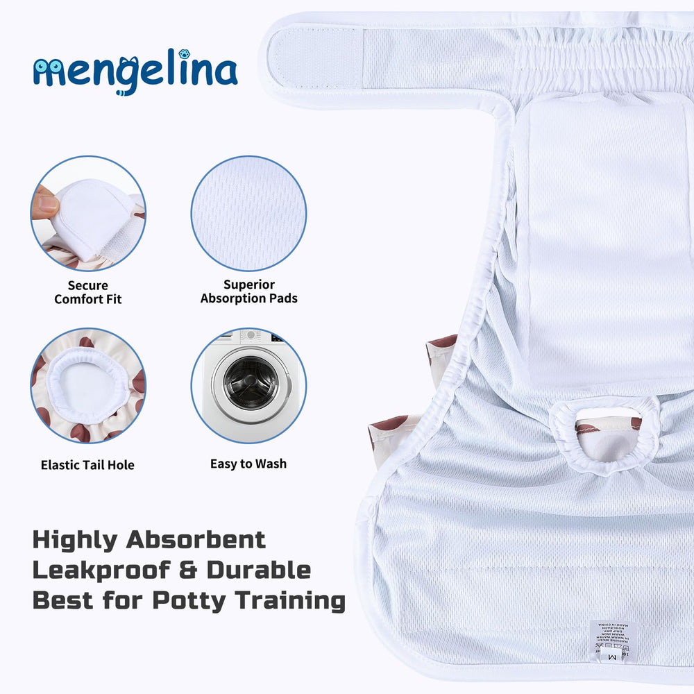 Mengelina reusable dog diapers fabric is washable and durable for daily use.