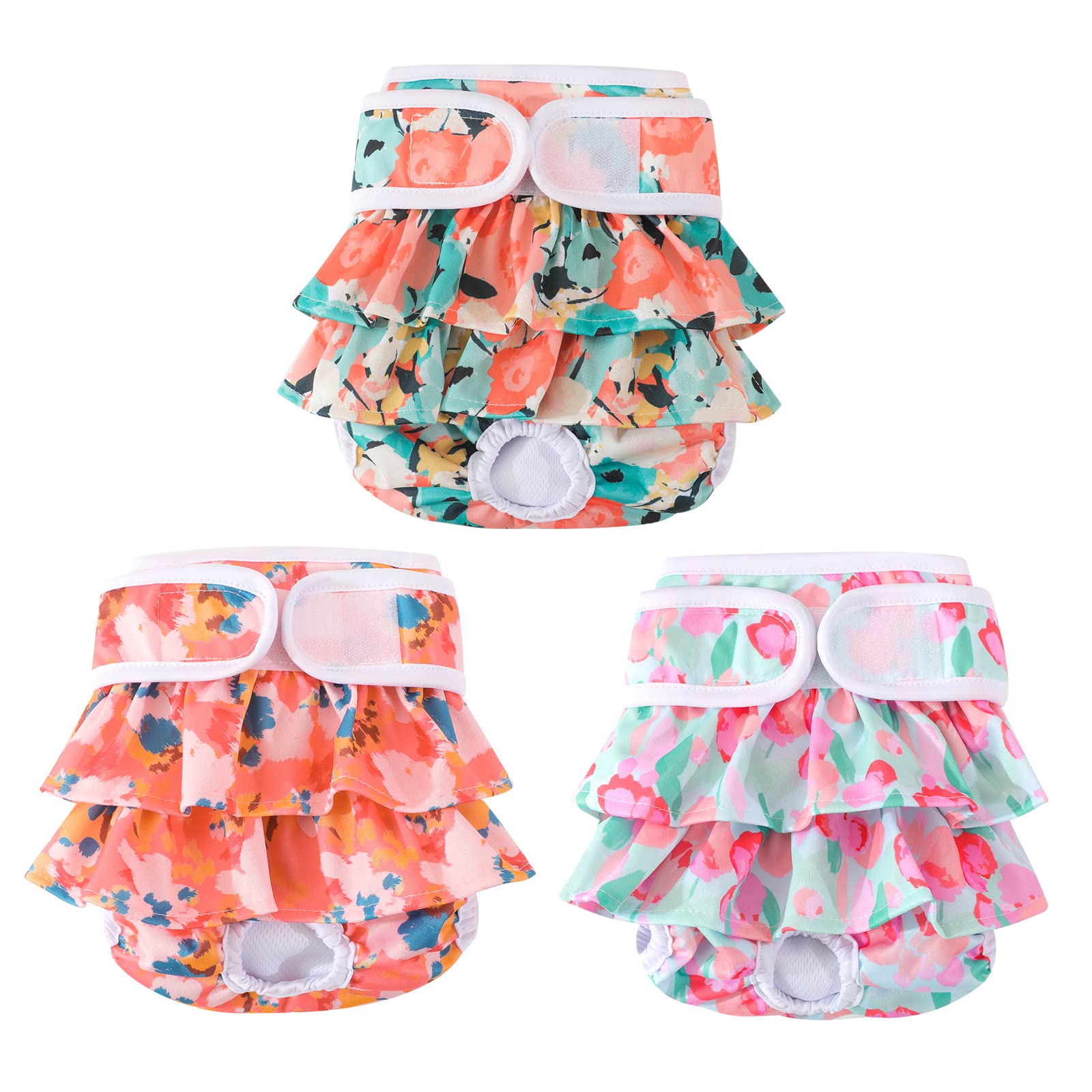 Mengelina 3-pack washable dog diapers for reusable protection