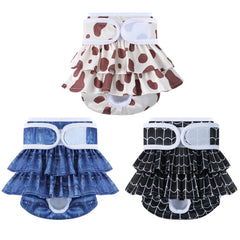 Mengelina washable dog diaper set with animal print offers reusable protection.