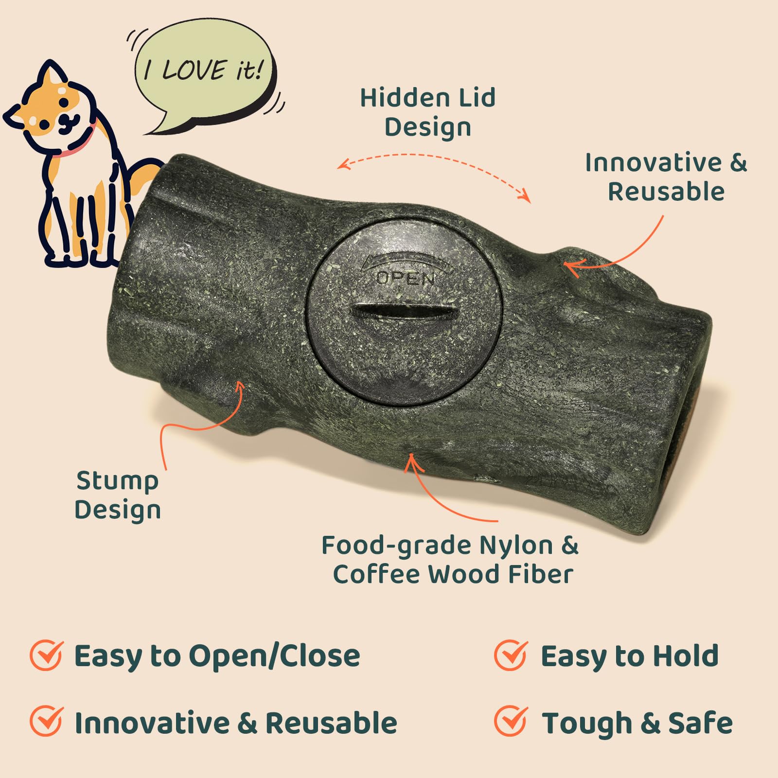 Mengjingo ergonomic stump design promoting comfortable chewing sessions.