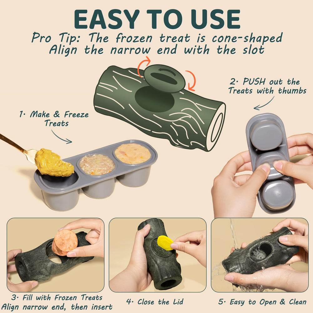 Mengjingo 3-cavity silicone treat mold enabling healthy snacks during play.
