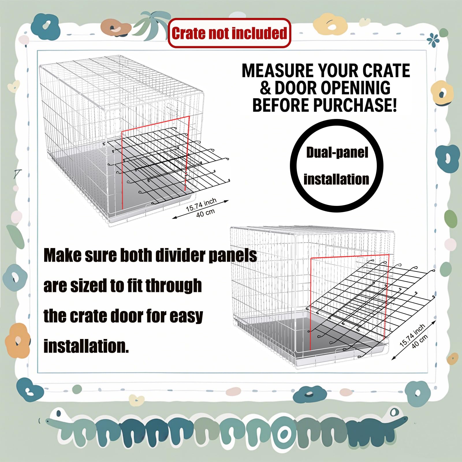 Mengster divider height-fixed panel emphasizes a stable 20.47 inch interior height for various crates.