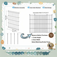 Mengster width-adjustment divider highlights easy 15.74-29.13 inch scaling for growing pets.