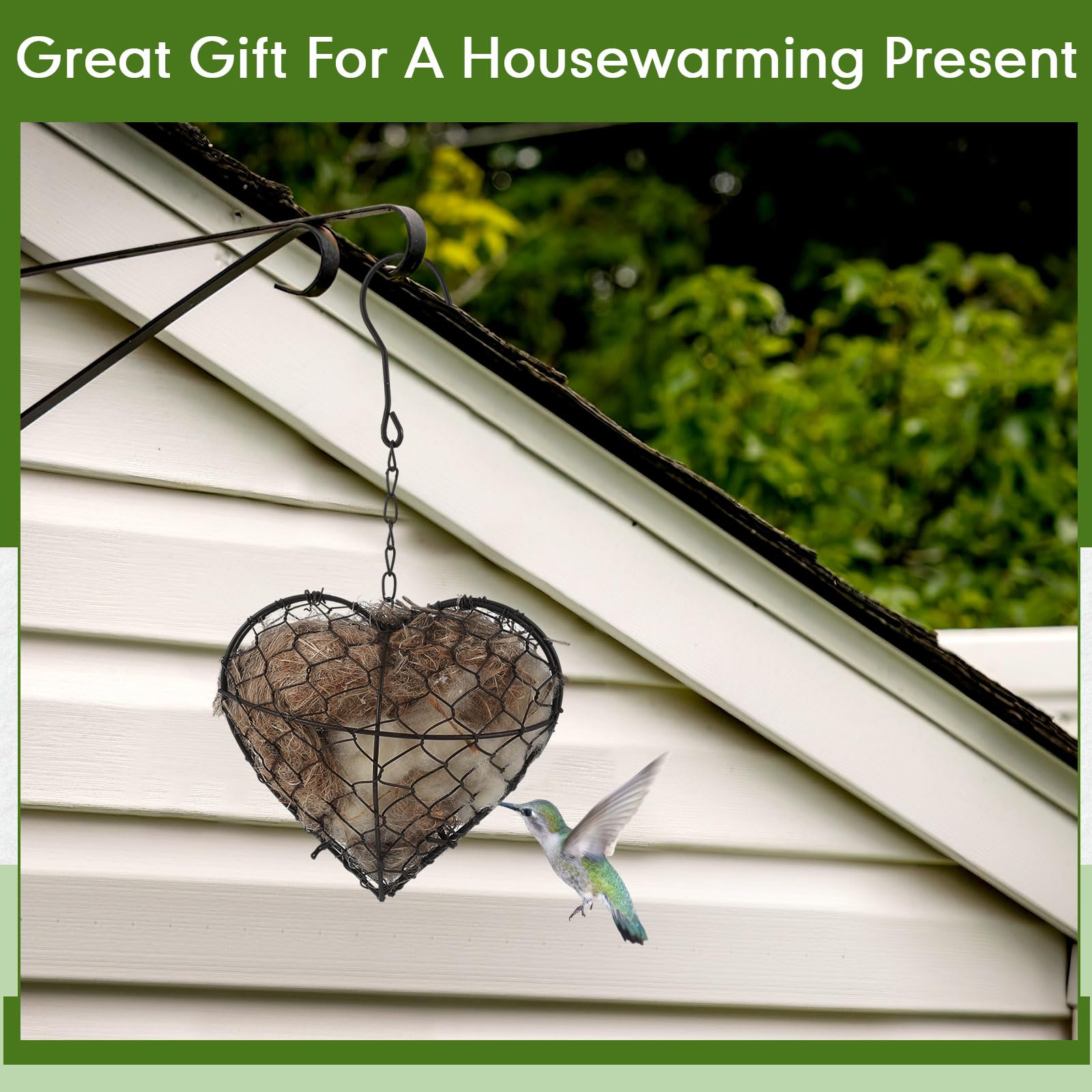Menkxi heart-shaped bird nest setup suits spring garden gifting.