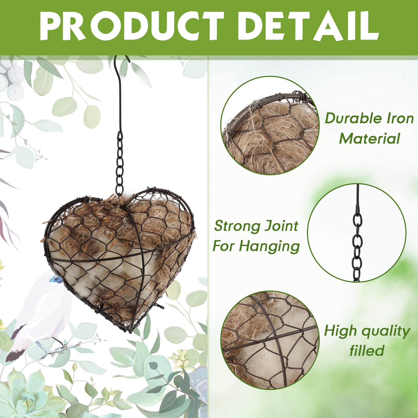 Menkxi nest includes a reliable hanging hook for secure placement.