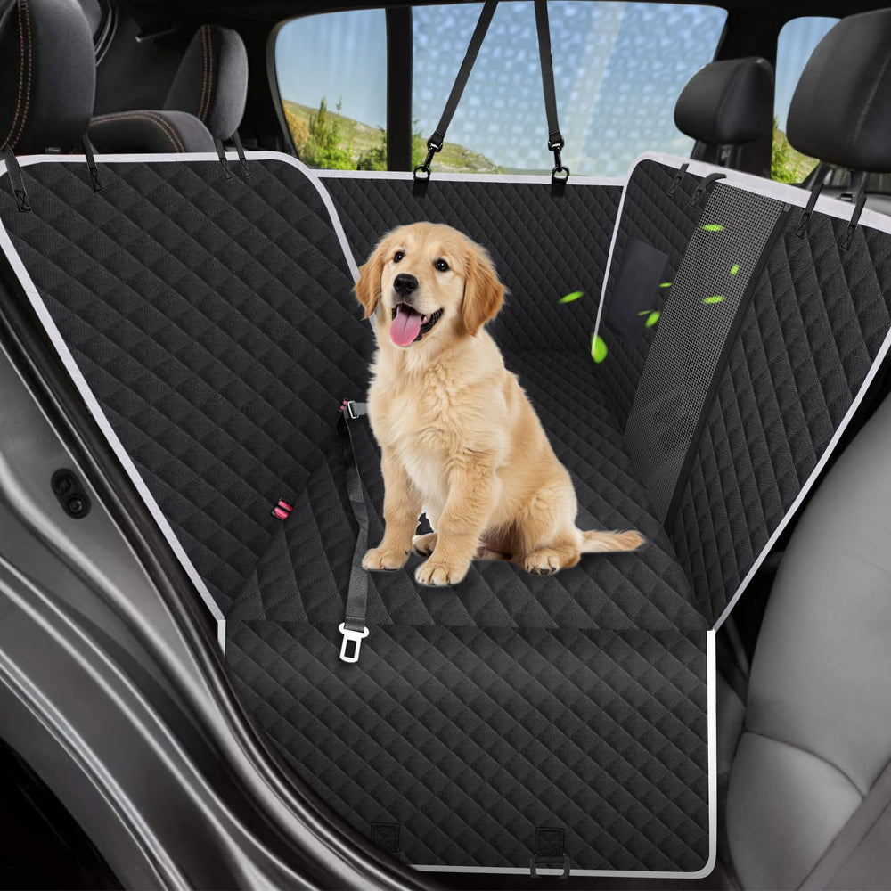 Meolsaek car seat cover back seat hammock protects upholstery from dirt and spills.