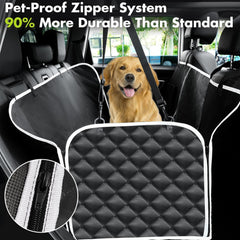 Meolsaek dog car seat cover mesh window enhances visibility and airflow.
