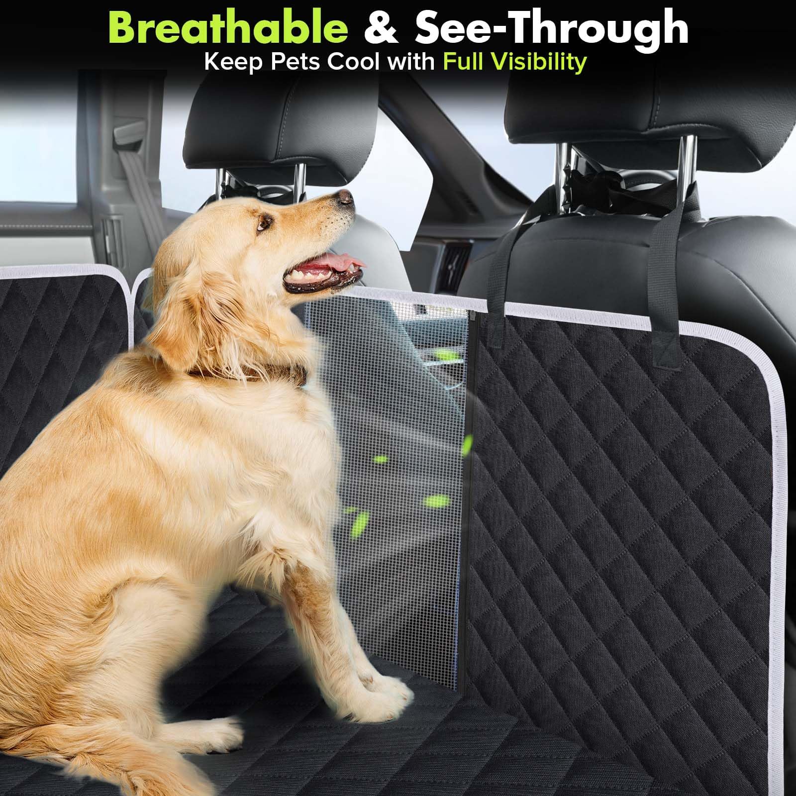 Meolsaek dog car seat cover non-slip grip keeps seats secure during rides.