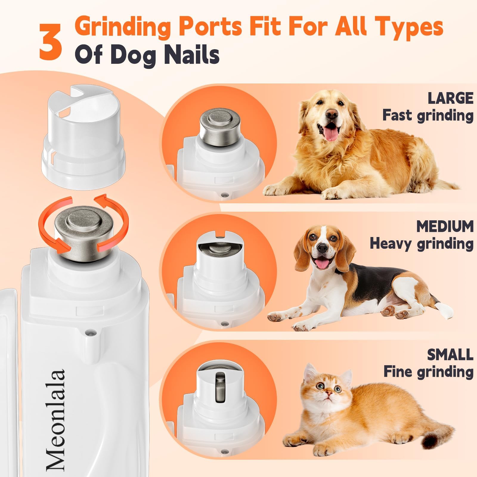 Meonlala quiet motor supports a calm grooming session for sensitive pets.