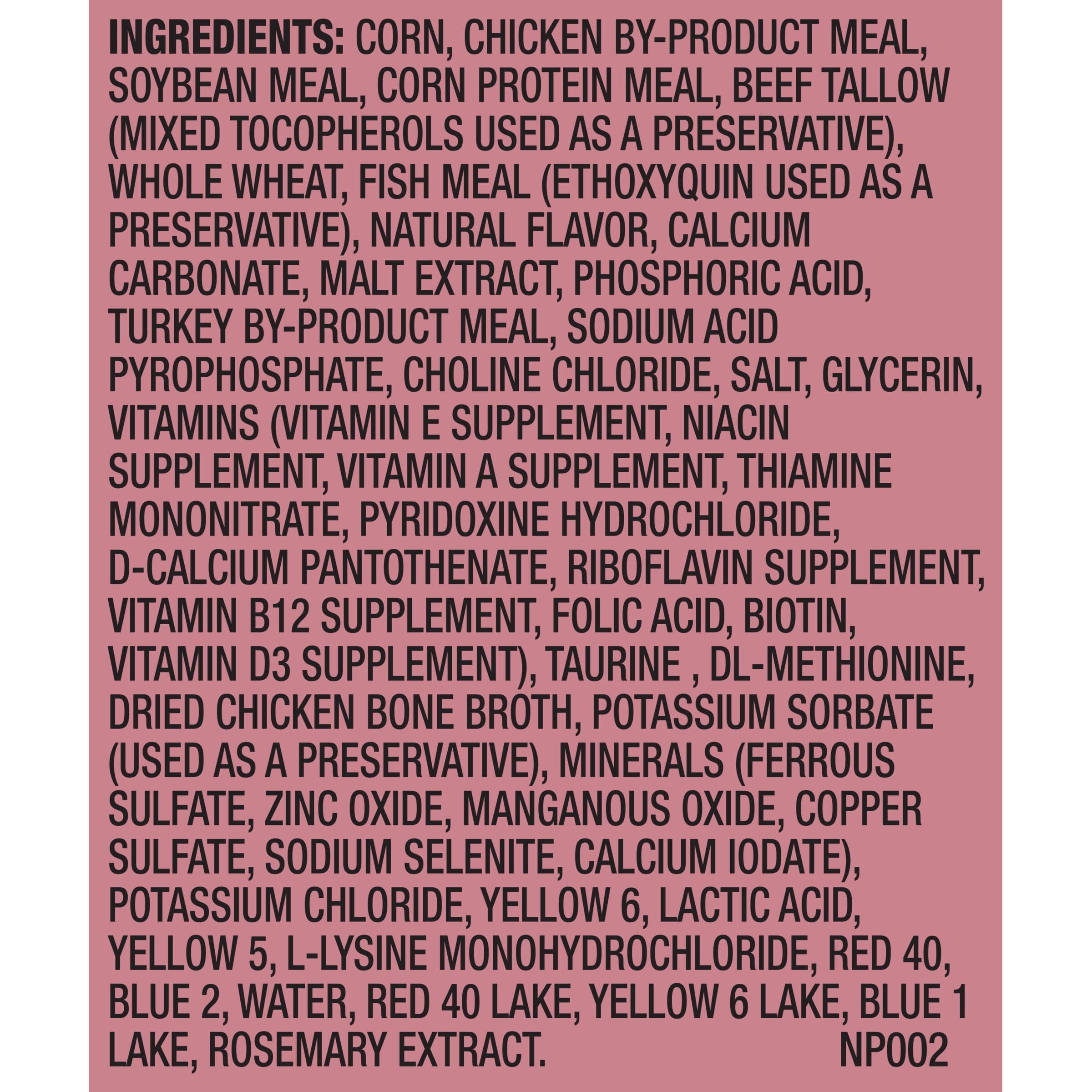 Meow Mix Gravy Bursts bag size graphic, 13.5 pounds