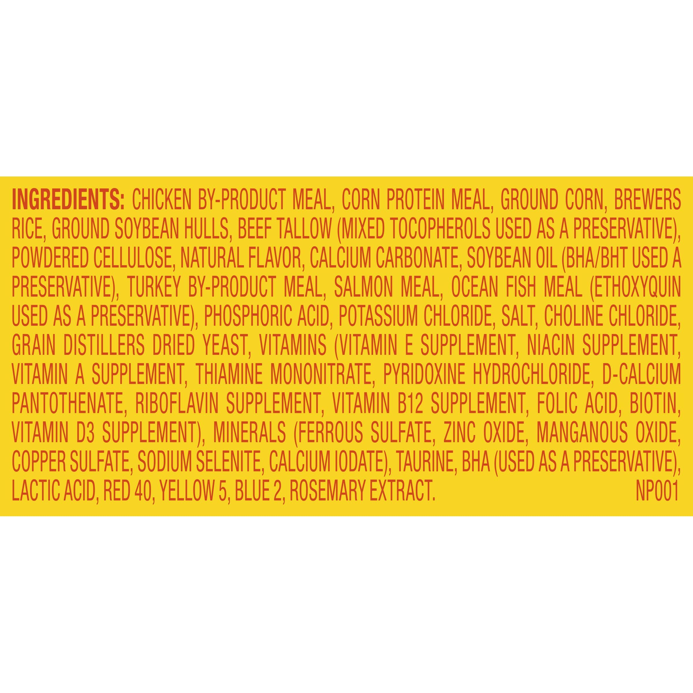 Meow Mix Hairball Control flavors image with chicken turkey salmon ocean fish