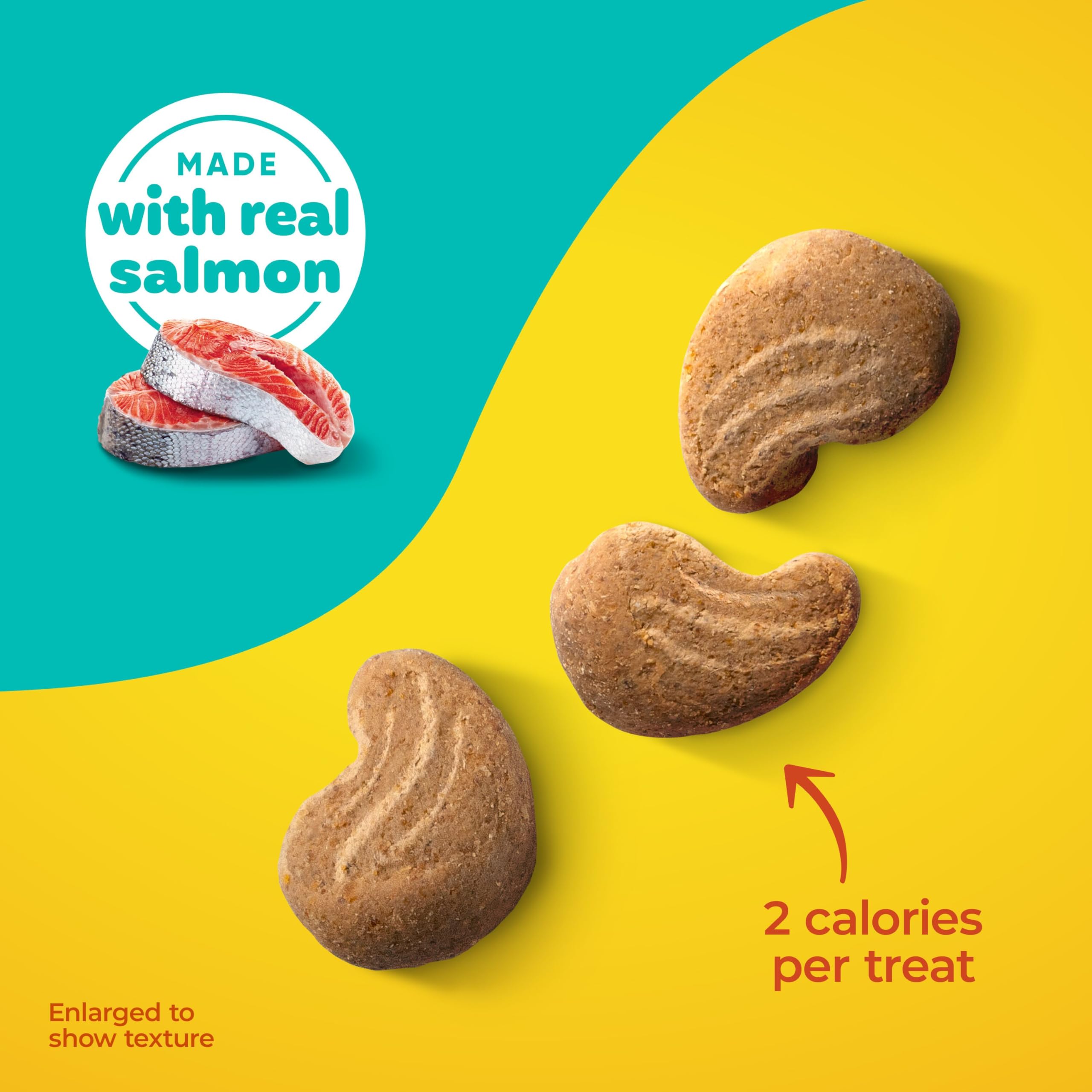 Meow Mix Irresistibles moist and tender texture highlighted for cats craving salmon flavor.