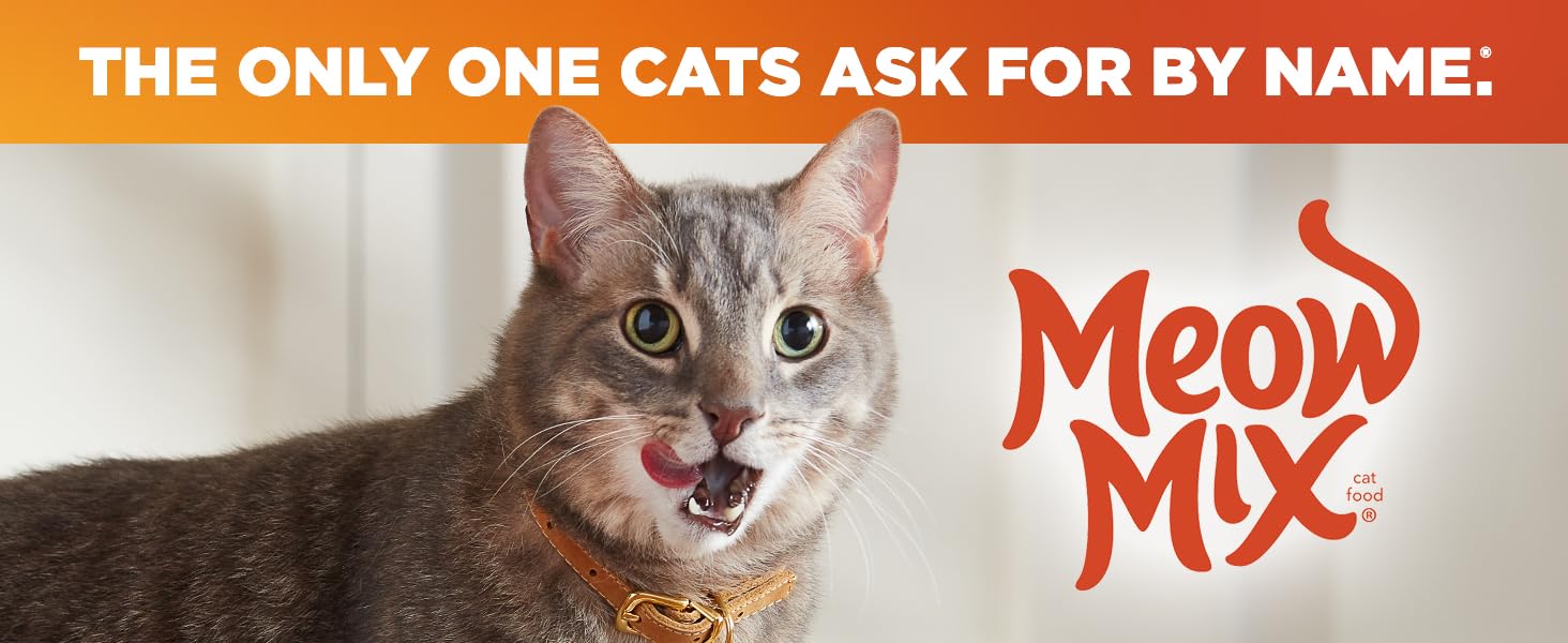 Meow Mix Irresistibles soft chicken treat packaging on shelf signals brand trust.