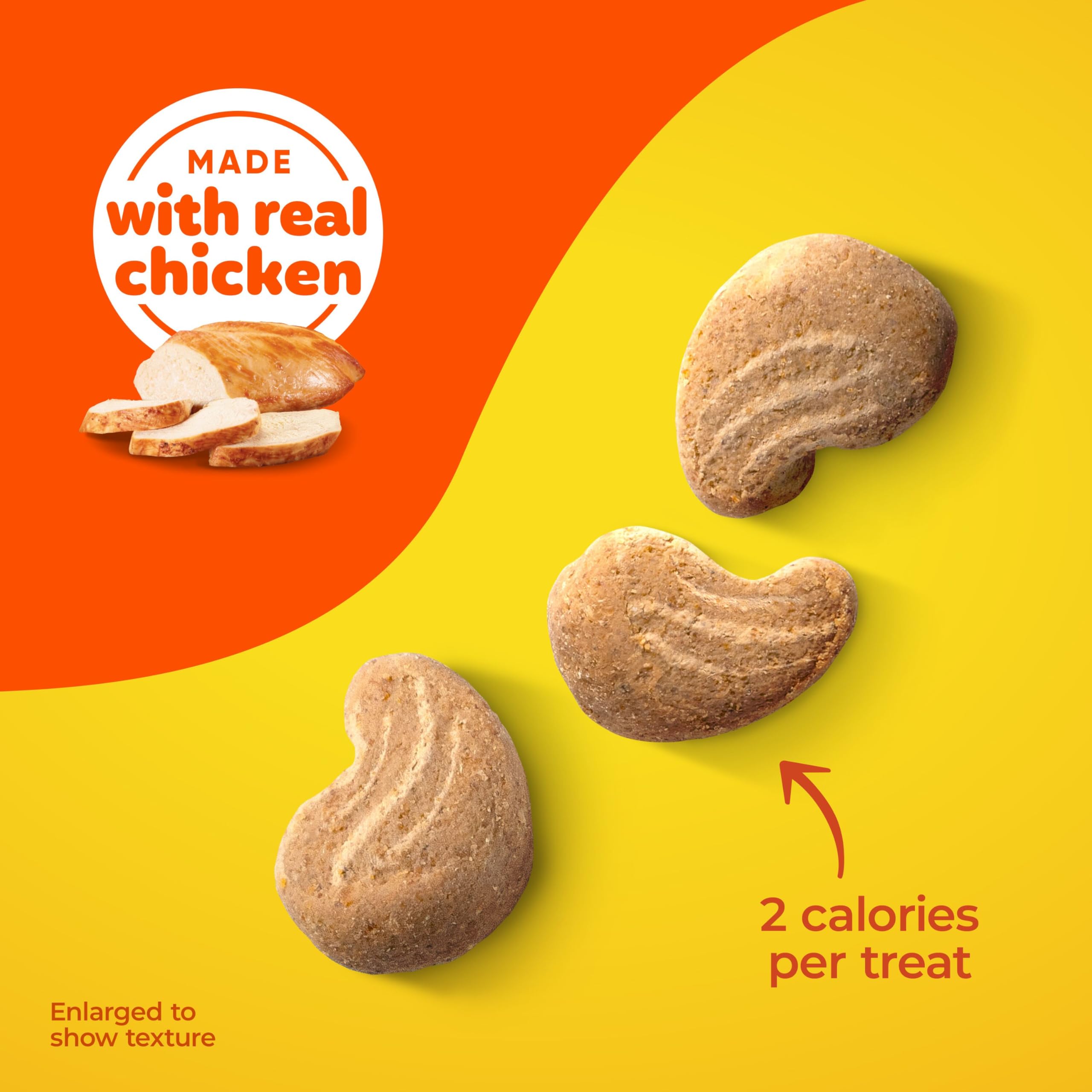 Meow Mix Irresistibles real chicken flavor supports tasty rewards with every bite.