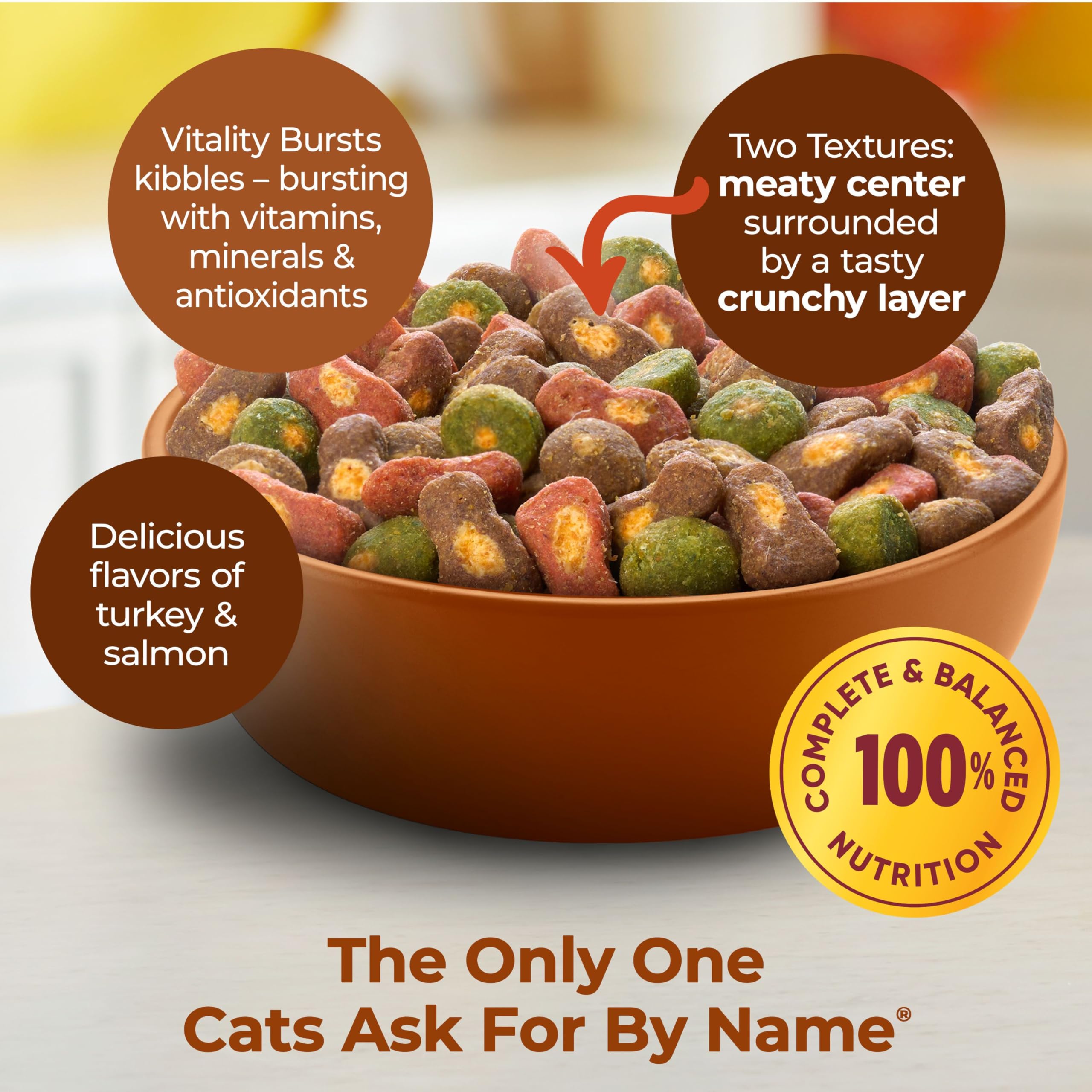 Meow Mix Tender Centers crunchy exterior closeup highlighting texture.