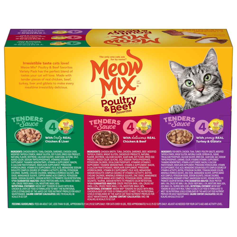 Meow Mix Tenders in Sauce serving idea for a cat-friendly meal.