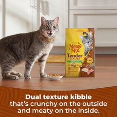 Meow Mix Vitality Bursts visual suggests antioxidant blend for pets.