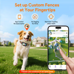 Meowant app based boundary setup enables wire free fencing in minutes.
